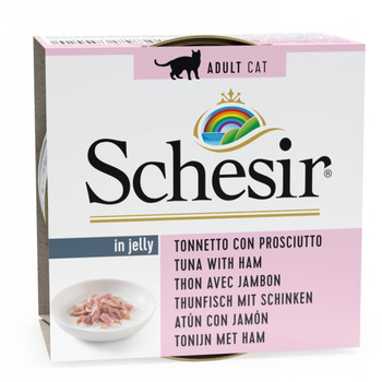 Schesir konzerva za mačke tuna i šunka u želeu 85gr