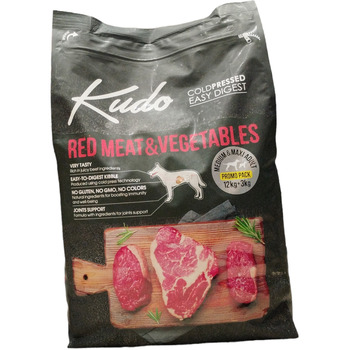 Kudo Crevno meso/povrće hrana za odrasle pse srednjih i velikih rasa 12+3kg