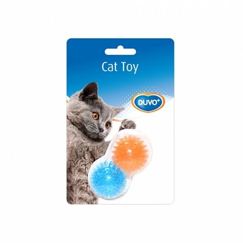 Duvo+ Igračka za mačke - Loptice Za Mace 2kom 8X4,5X4,5cm Narandžasto/Plava