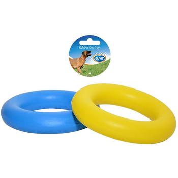 Duvo+ Igračka za pse - Prsten tvrda guma zuti/plavi 14cm