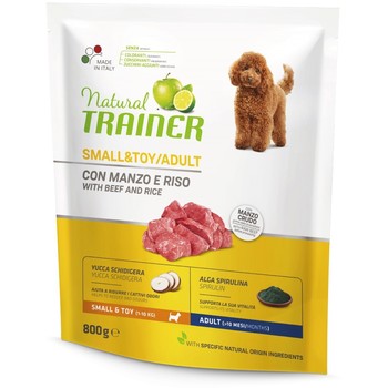 Trainer Natural Dog sa govedinom i pirinčem za odrasle pse malih rasa 800g