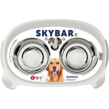 Moderna Sto sa činijama za pse Skybar 16" Large - bela