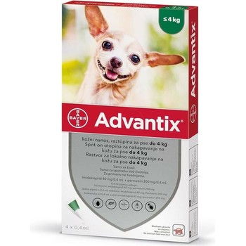 Bayer Advantix 0-4Kg 1Kom, Ampula SpotOn za pse protiv buva, krpelja i dr.
