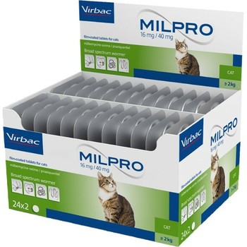 Virbac Milpro za mačke 16mg/40mg, antiparazitska tableta