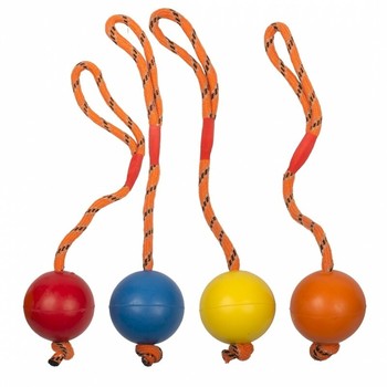 Duvo+ Igračke za pse, Guma Ball With Rope Mix 30cm - O6cm Mixed Colors