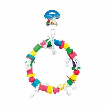Duvo+ Igračka za ptice, Rope Ring With Colorful Cubes