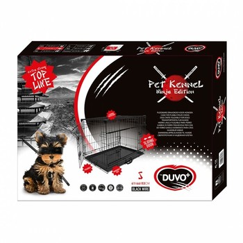 Duvo+ Kavez za pse Ninja Edition sa kliznim vratima 61X46X53 cm crna