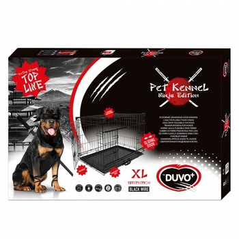 Duvo+ Kavez za pse Ninja Edition sa kliznim vratima 107X71X79 cm crna