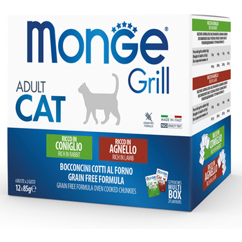 Monge Grill hrana za mačke zec/jagnje 12x85g