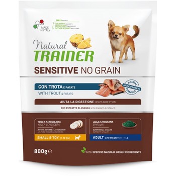 Trainer Natural Sensitive No Grain sa pastrmkom za odrasle pse malih rasa 800g
