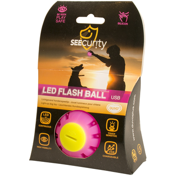 Duvo+ Igračka za pse - LED svetleća lopta 10cm roze