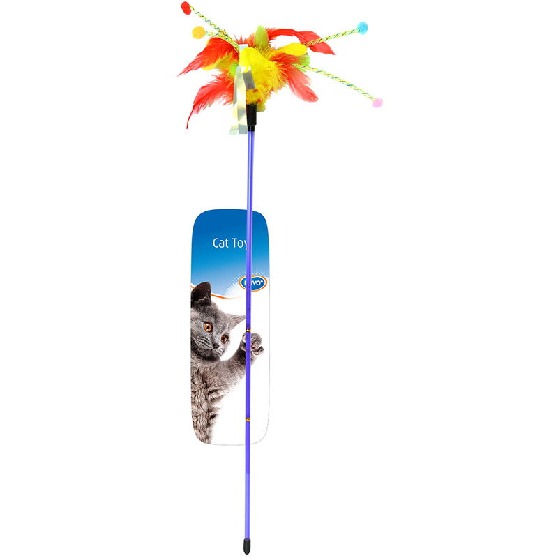 Duvo+ Igračka za mačke - Pecaljka sa perjem 62x3x1,5CM 