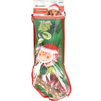 Flamingo Božićna čarapa za pse - komplet igračke+glodalice
