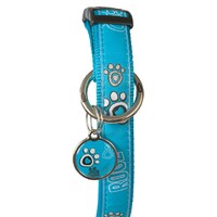 Rogz Beach Bum klasična ogrlica Turq Paw 20mm - 3/4