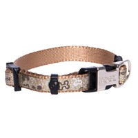 Rogz Trendy klasična ogrlica za štence Brown Bones XS
