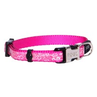 Rogz Trendy klasična ogrlica za štence Pink Bones XS