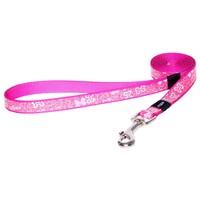 Rogz Povodac za psa FIXED LONG LEAD 16MM Pink Bones M