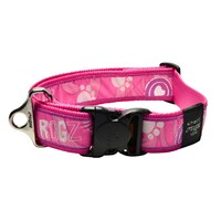 Rogz Special Agent klasična ogrlica Pink Paw 40mm - 1 5/8