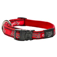 Rogz Beach Bum klasična ogrlica Red Rogz Bone 20mm - 3/4