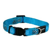 Rogz JellyBean klasična ogrlica Paw Turquose 11mm - 3/8