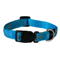 Rogz Scooter klasična ogrlica Turq Paw 16mm - 5/8