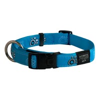 Rogz Armed Response klasična ogrlica Turq Paw 25mm - 1