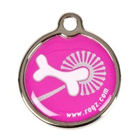 Rogz Metal ID privezak adresar L Pink Bone