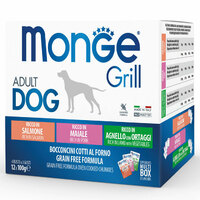 Monge Grill losos/svinja/jagnje sosići za pse 12x100g